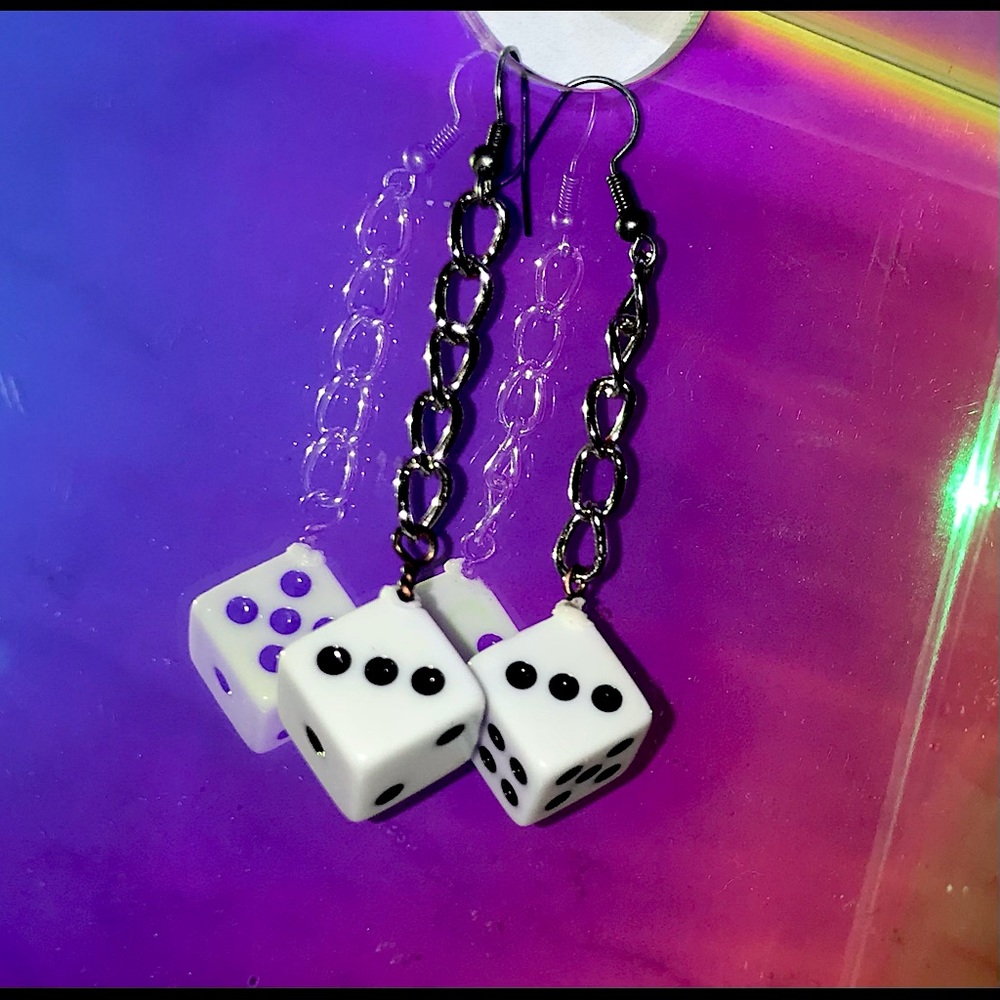 Dice Chain Earrings